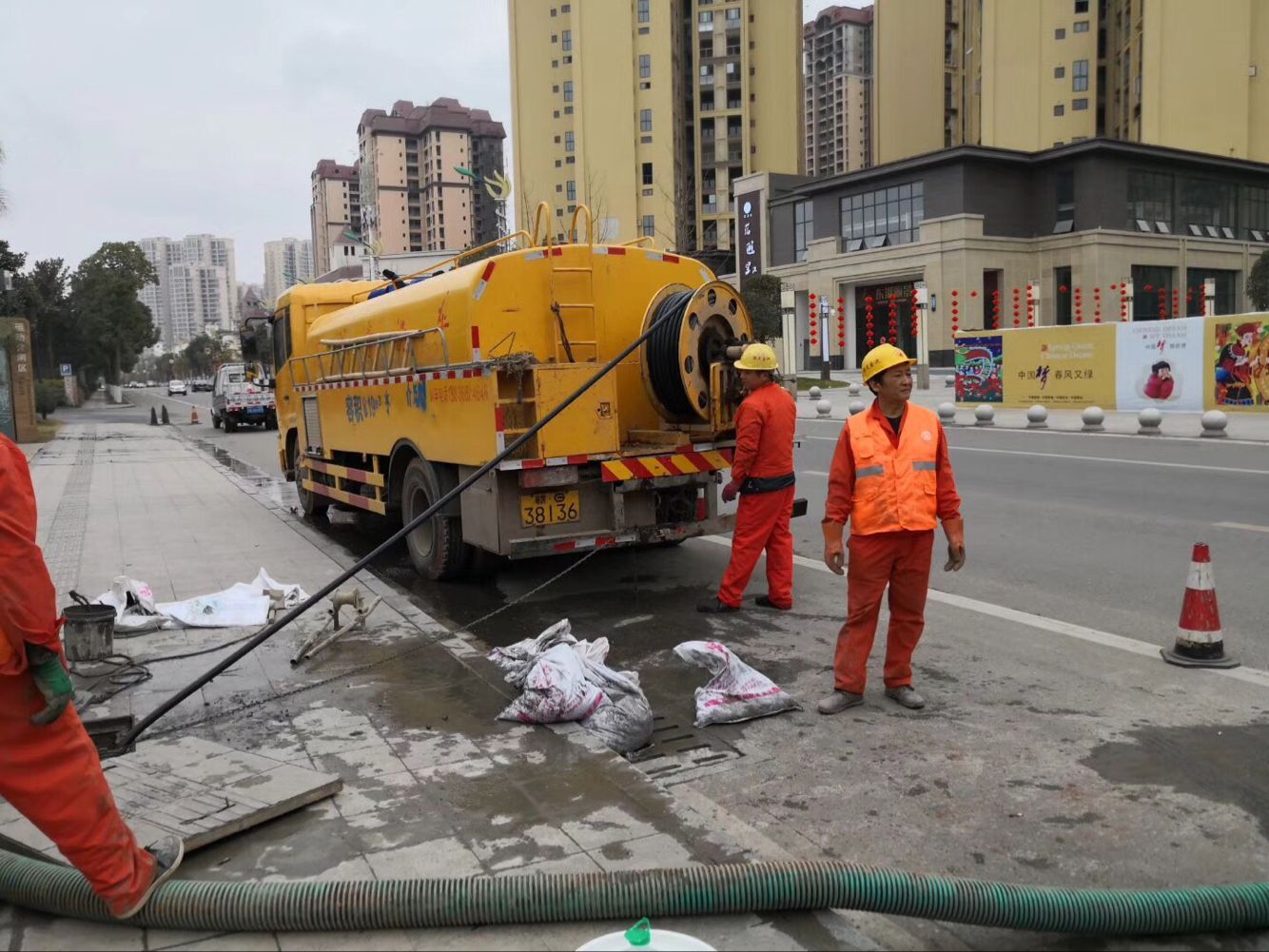 兰山排污管道清淤-管道清洗